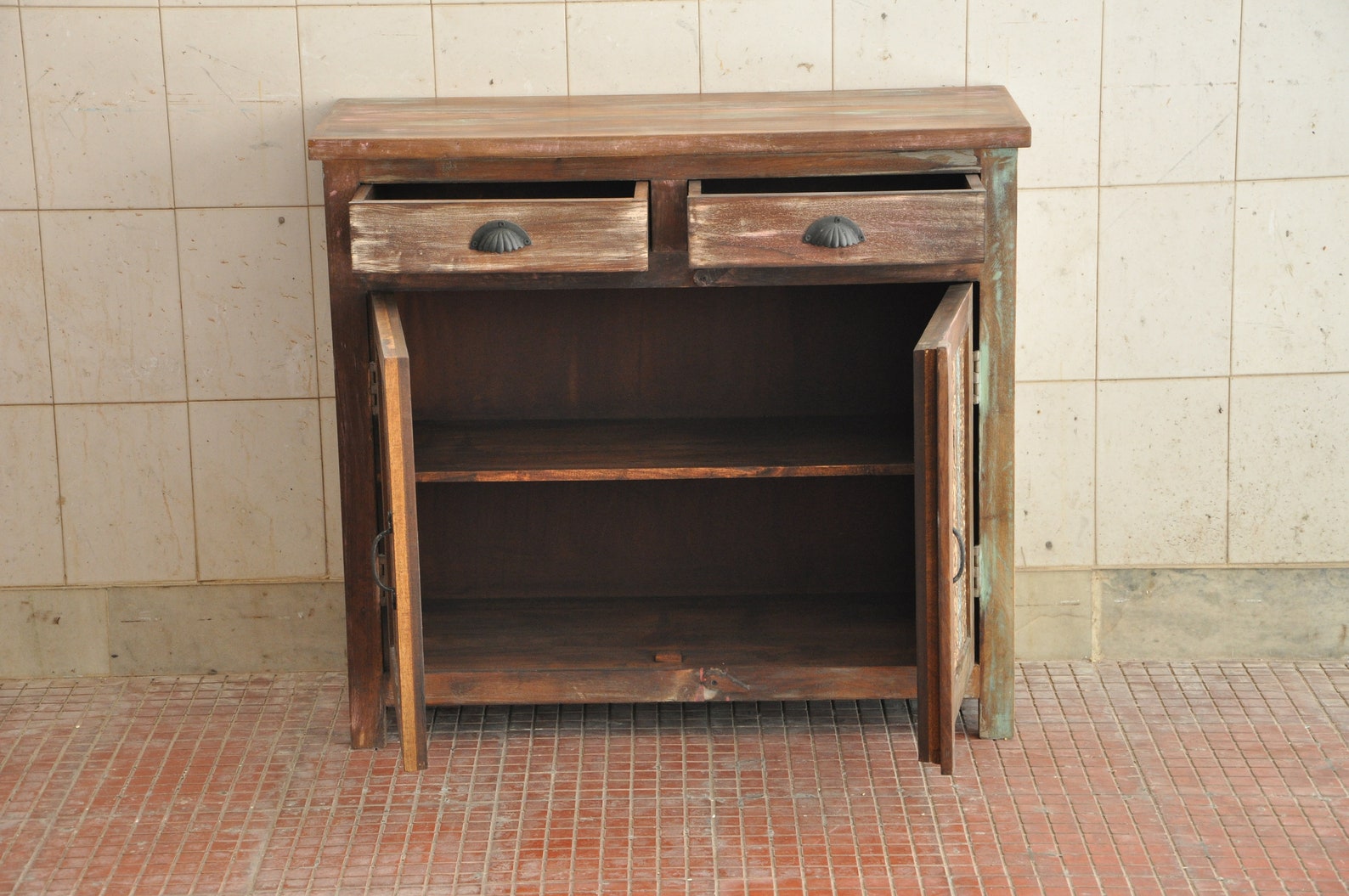 Wooden Antique Bedside Wood Bed Table With Two Drawer/ Indian Etsy