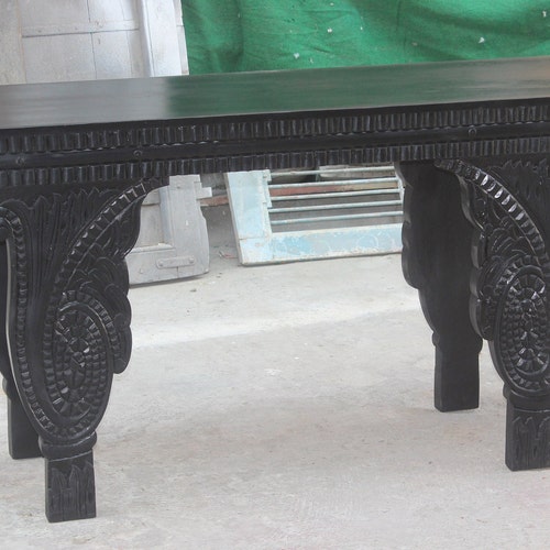Indian Wooden Console Table/ Handcarved Hallway Table Etsy