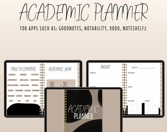Digital Academic Student Planner | Undated Hyperlinked Planner | Goodnotes - Noteshelf - Notability