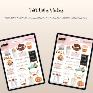 Goodnotes Sticker | Herbst Vibes Digital Sticker Pack | Goodnotes Sheet und einzelne PNG Dateien