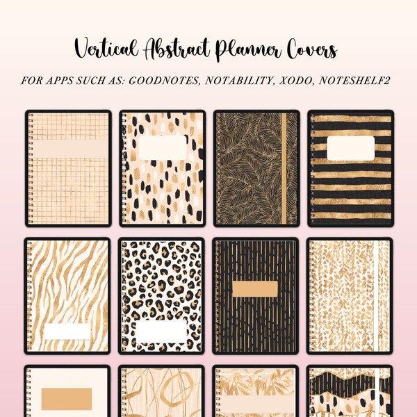 Abstract Planner Covers | Digital Portrait Covers for Goodnotes - Notability - Noteshelf