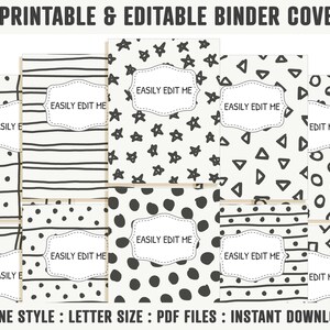 Binder Cover Printable Editable, 10 Covers+spines, Binder Insert ...