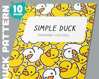 10 Editable Duck Pattern Binder Covers, Includes 1, 1.5, 2" Spines, Available in A4+US Letter, Editing with PowerPoint or PDF Reader