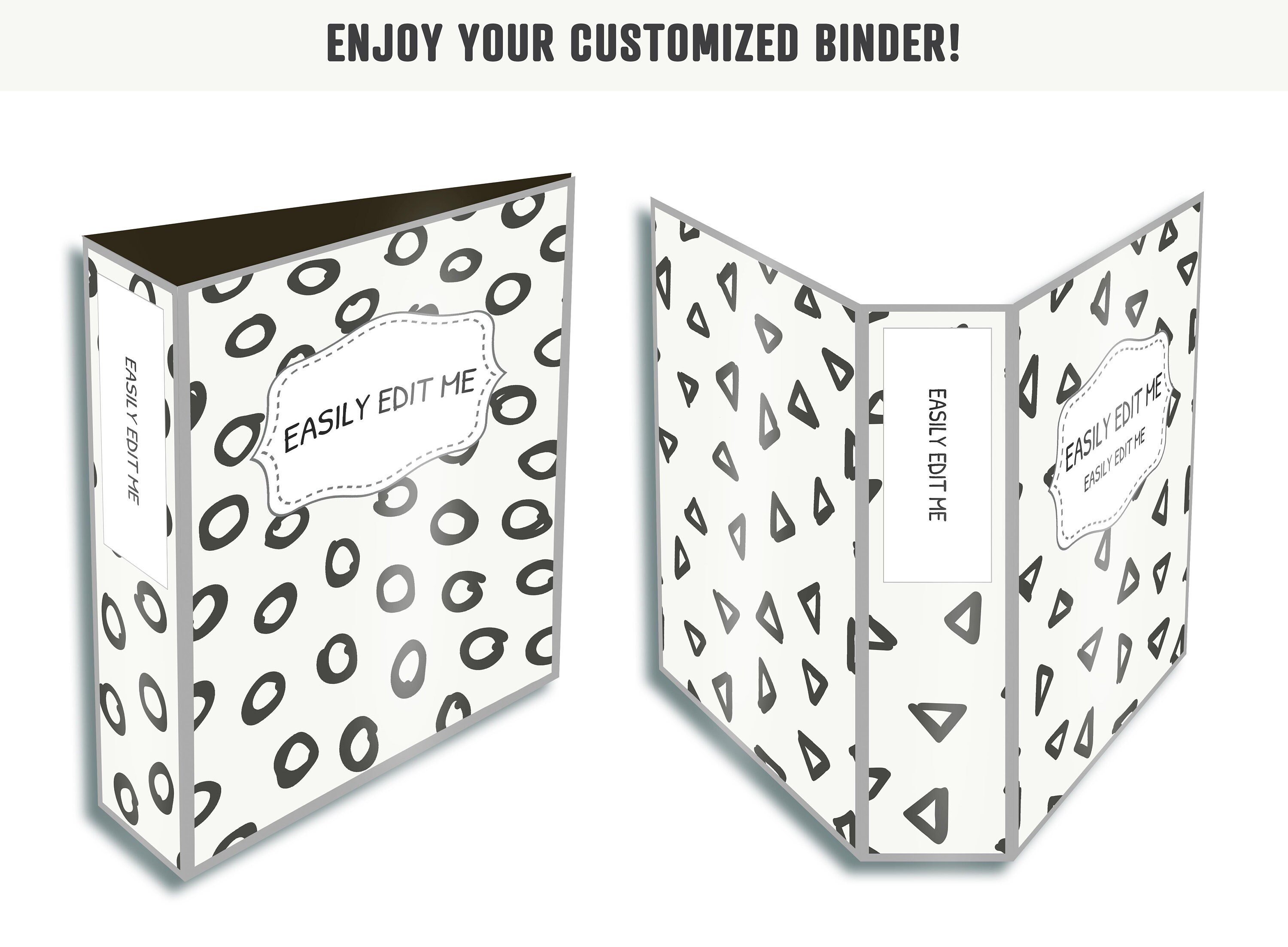 Binder Cover Printable Editable, 10 Covers+spines, Binder Insert ...