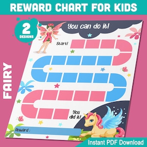Druckbare Blumenfee Belohnungskarte für Kinder, schöne Verhaltens-Tracker, perfekt für die Hausarbeit von Mädchen, lustige Verantwortungstafel, Aufklebertafel
