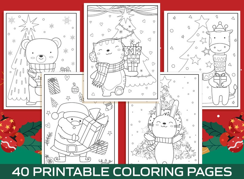 Christmas Coloring Pages 40 Printable Christmas Coloring Pages for Kids, Boys, Girls, Teens. Christmas Party Activity, Christmas Gift. image 7