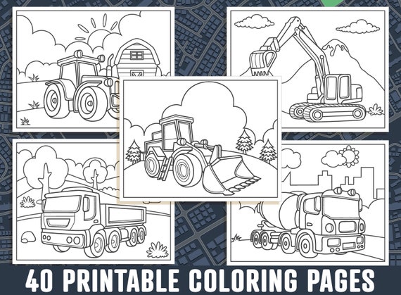 Fun Vehicles Coloring Book For Toddlers: 100 Simple & Cute Coloring Pages  of Cars, Trucks, Planes, Trains, Diggers, Cranes and More! (Kids Coloring