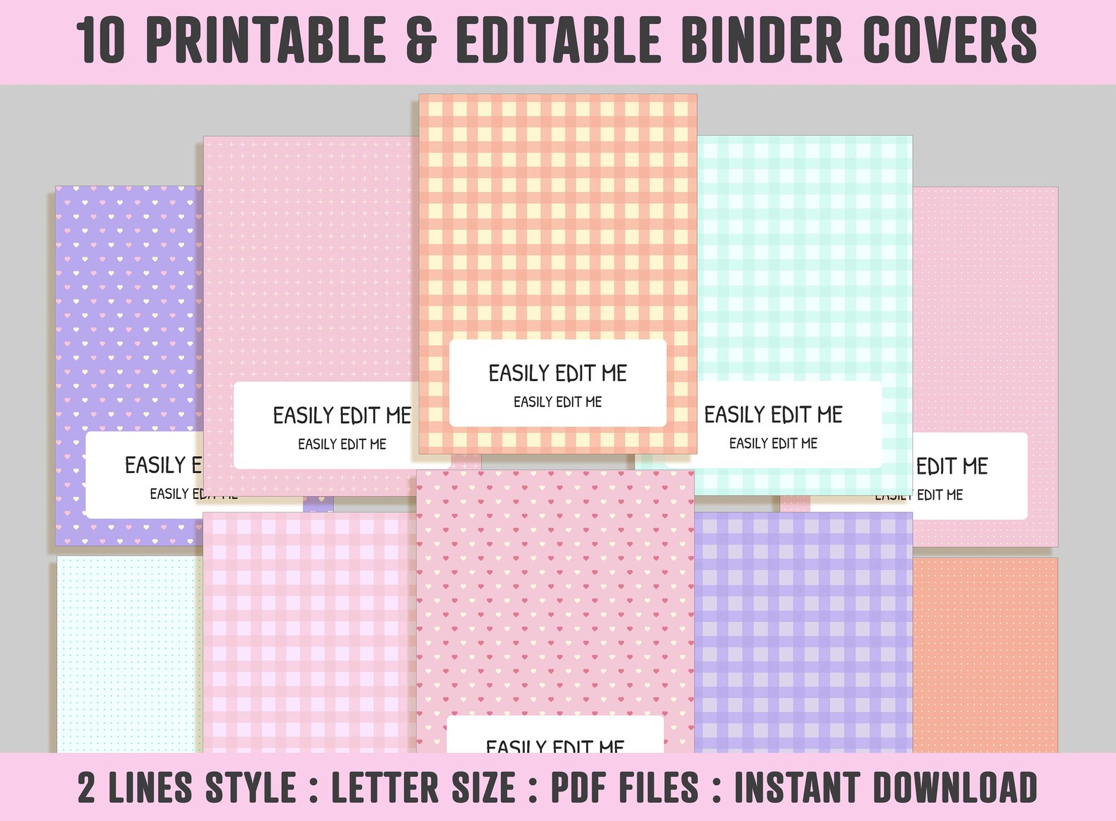 Planner Cover Printable 10 Printable & Editable Binder Etsy