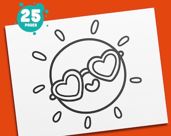 25 Cute Simple Summer Coloring Pages for Kids: High-Resolution PDF Book with Large Size & Thick Borders, Perfect for Preschool, Kindergarten