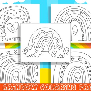 Peut inclure: Un ensemble de 20 pages &agrave; colorier d'arc-en-ciel imprimables. Chaque page pr&eacute;sente un design diff&eacute;rent d'un arc-en-ciel avec des c&oelig;urs, des &eacute;toiles et d'autres &eacute;l&eacute;ments d&eacute;coratifs. Ces pages &agrave; colorier sont parfaites pour les enfants de tous &acirc;ges.