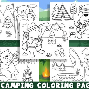 15 Fun Camping Coloring Pages for Preschool and Kindergarten Kids, PDF ...