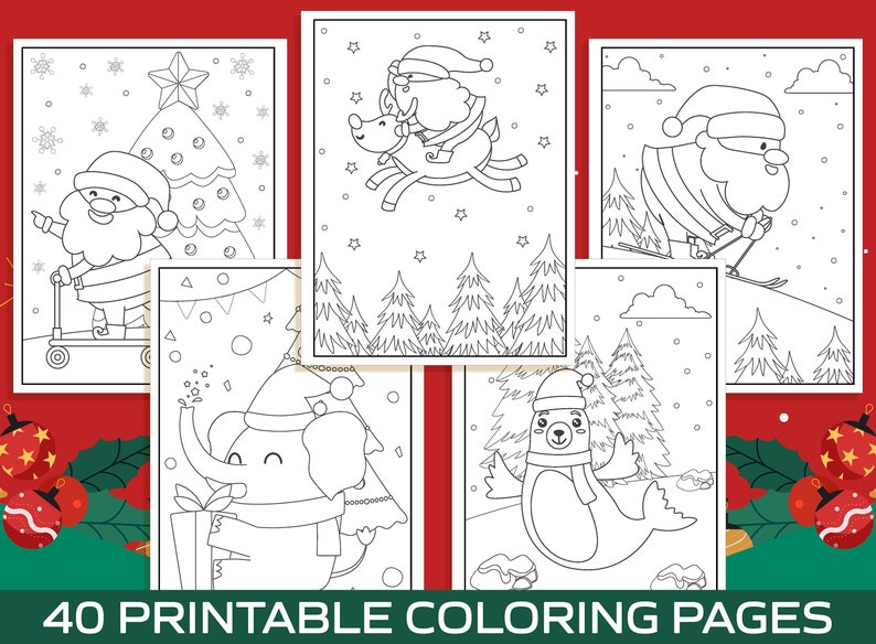 Christmas Coloring Pages 40 Printable Christmas Coloring Pages for Kids, Boys, Girls, Teens. Christmas Party Activity, Christmas Gift. image 6