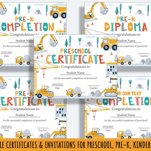 Constructing Success: 37 Editable Pages of Construction-themed Diplomas ...