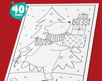 Kolorowanki świąteczne: 40 wzorów do wydrukowania dla dzieci, nastolatków i świątecznej zabawy – natychmiastowe pobranie pliku PDF