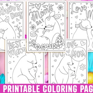 Mother's Day Coloring Pages, 40 Printable Mom Coloring Pages for Kids, Boys, Girls, Teens. Gift for Mom, Mom Coloring Book, Instant Download image 3