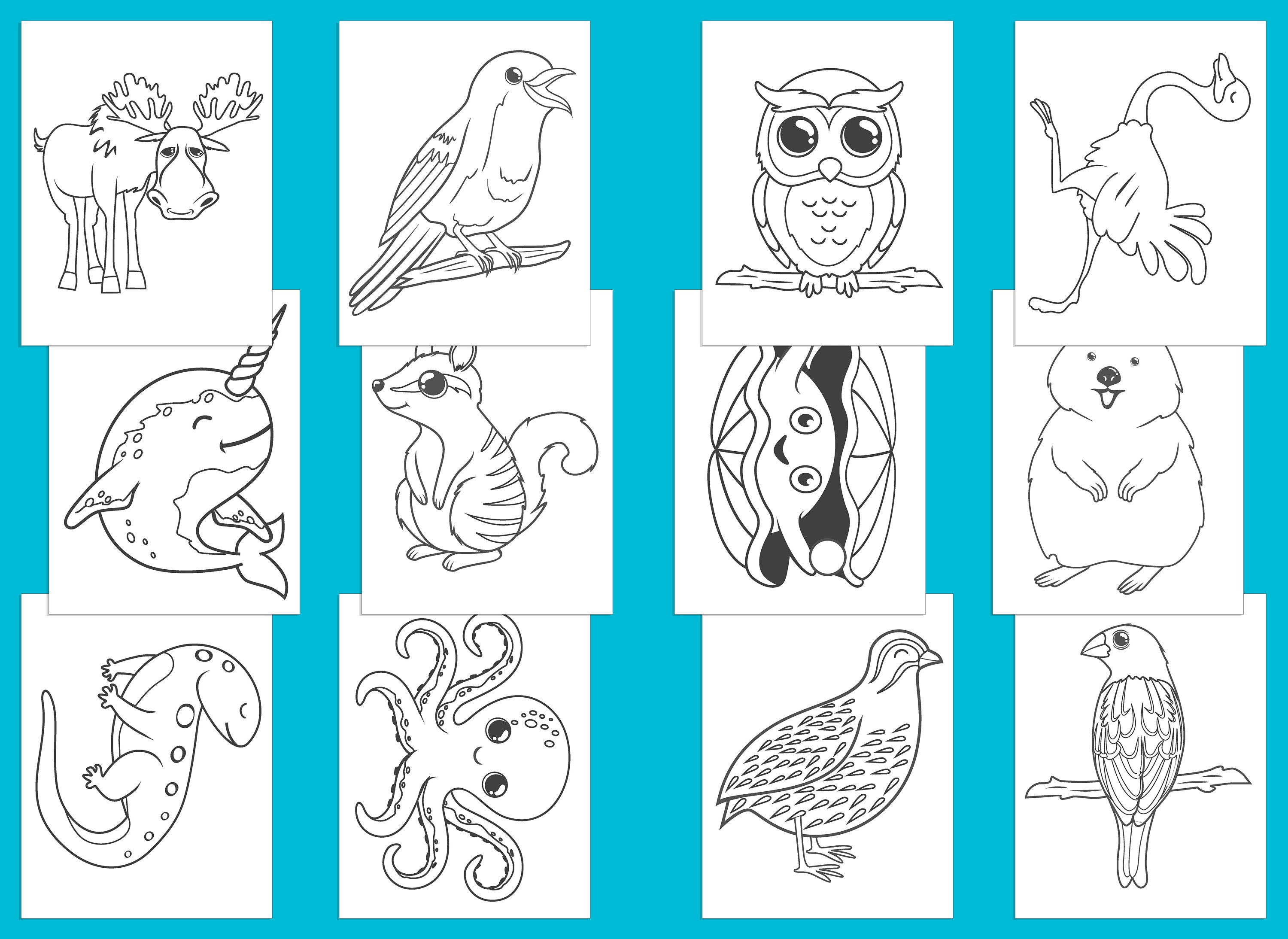 Preschool Coloring Pages 100 Printable Animal Coloring Pages | Etsy
