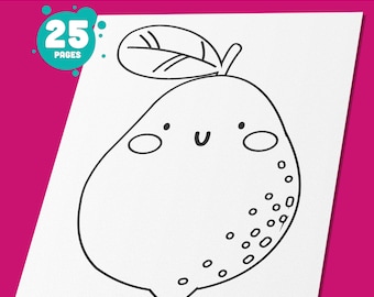 Fruits and Berries Coloring Pages: Fun Activity Book for Kids, Perfect for Preschool and Kindergarten, PDF File, Instant Download