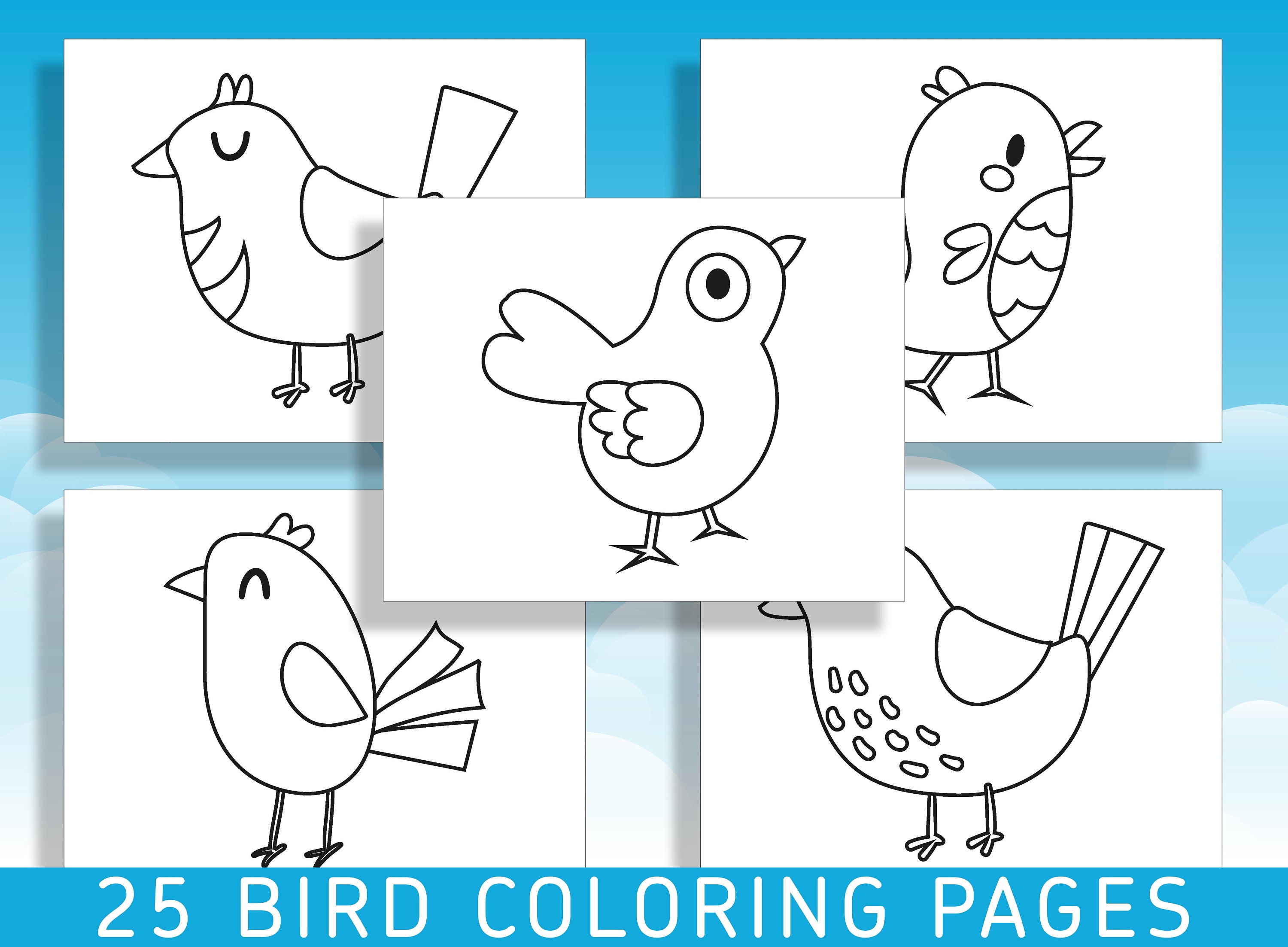 Fun and Easy Bird Coloring Pages for Kindergarten and Preschool: 25 ...