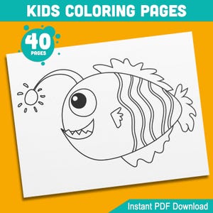 40 Printable Coloring Pages: Fun Activity Book for Kids, Toddlers, Preschoolers, Kindergarten, and Elementary School - Instant PDF Download
