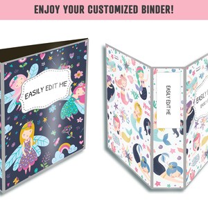 Binder Cover for Girls, 10 Editable Covers+spines, Teacher/school ...
