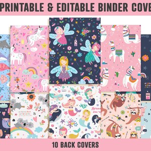 Binder Cover for Girls, 10 Editable Covers+spines, Teacher/school ...