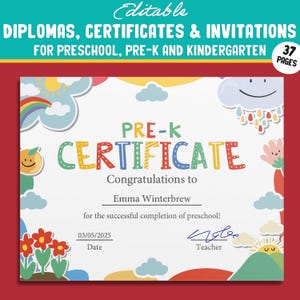 37 Urkunden Urkunden, Frühling, Kindergarten, Vorschuldiplome, Urkunden, Einladungen Vorlagen (PDF) - Instant Download