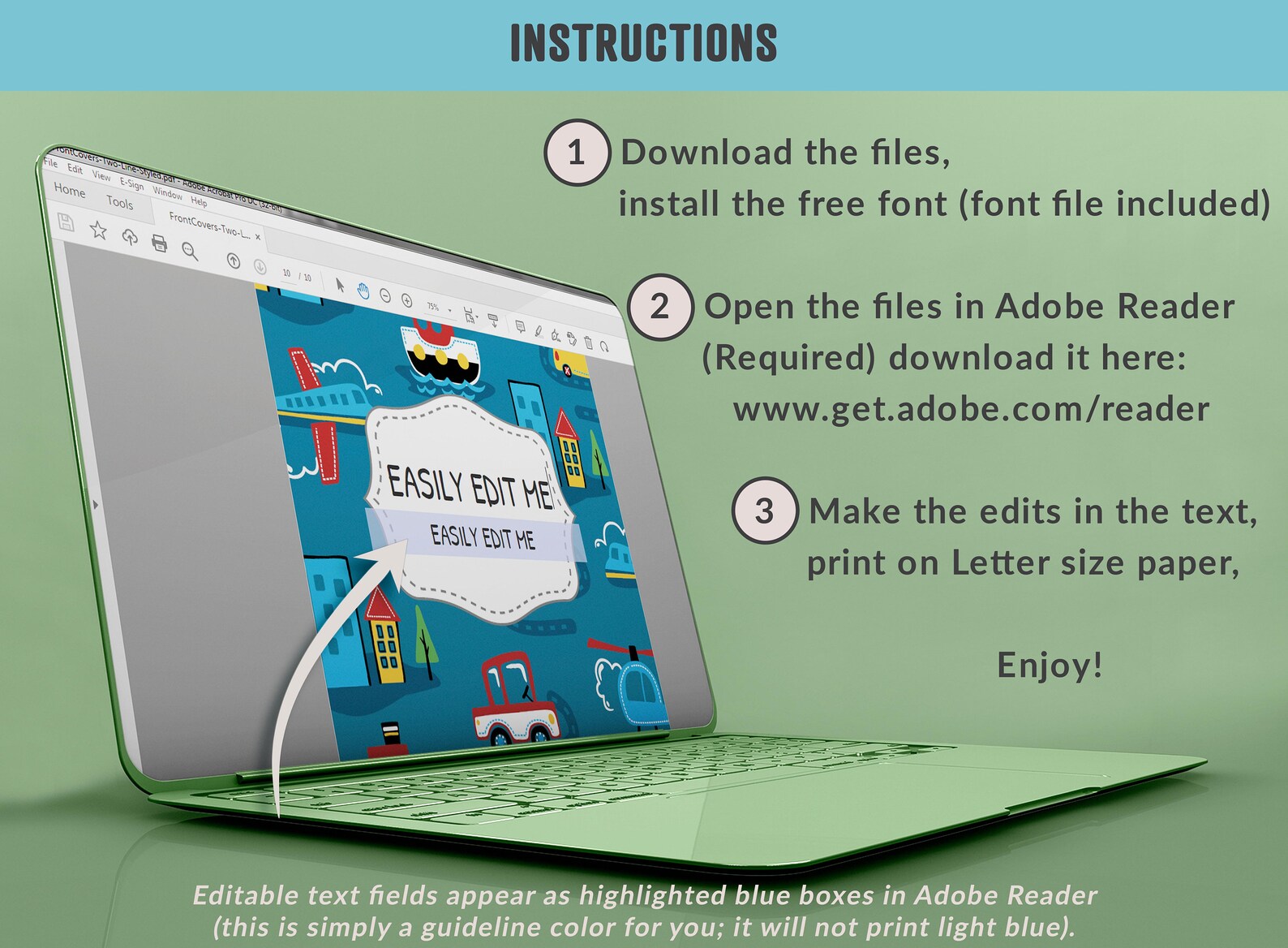 Vehicle Binder Covers, 10 Printable/editable Binder Covers &amp; Spines ...