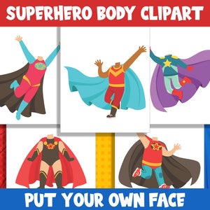 Printable Kids Superheroes Body Bundle, 20 Pages, PDF File, Instant Download