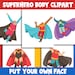 Printable Kids Superheroes Body Bundle, 20 Pages, PDF File, Instant ...
