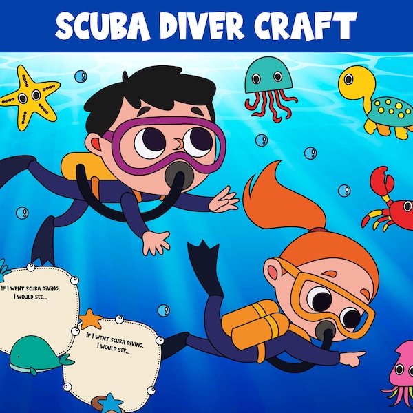 Underwater Adventures Craft Bundle: Scuba Diver and Ocean Animals - Dive into Creativity with 40 Pages of Fun!