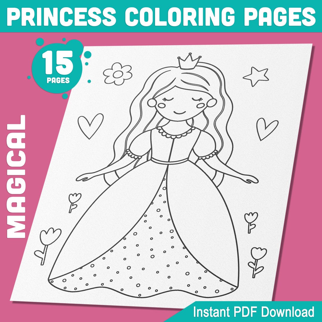 Magical Princess Coloring Pages: 15 Enchanting Coloring Book Designs