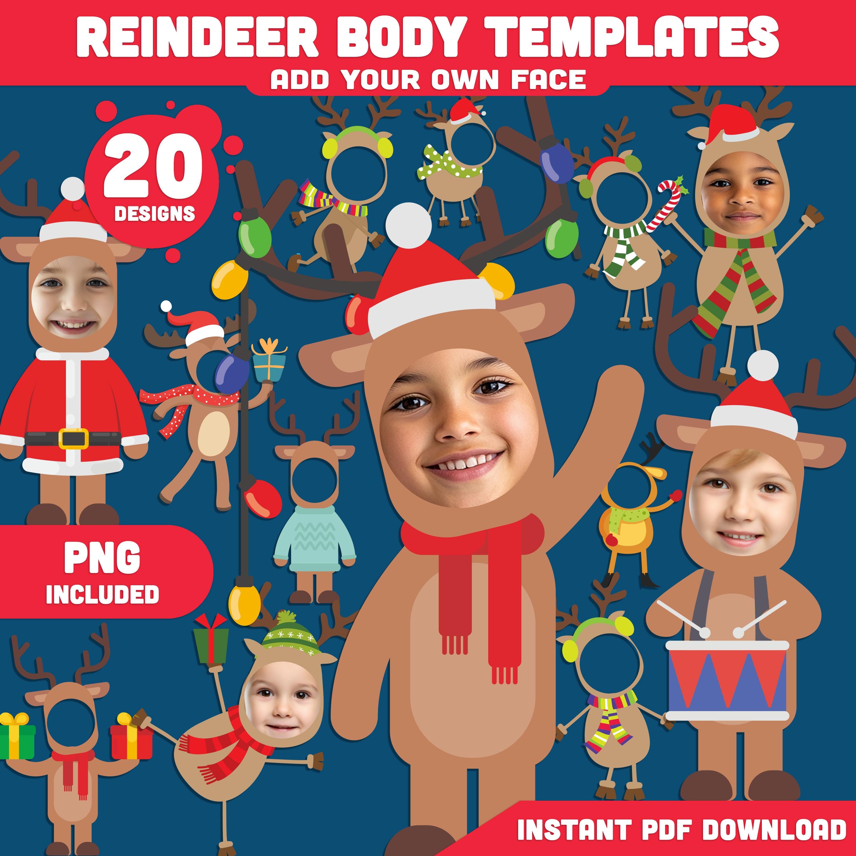 40 Adorable Reindeer Crafts for Kids They'll Love 11 Printable Reindeer Body Templates for Kids, 20 Fun Christmas "Add…
