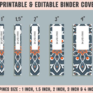 Mandala Binder Cover, 10 Printable/editable Binder Covers+spines, Hand ...