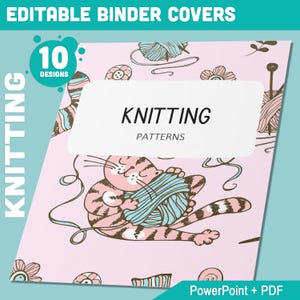 10 cubiertas editables para carpetas de tejido, incluye lomos de 1", 1,5", 2", disponibles en A4 y carta estadounidense, edición con PowerPoint o lector de PDF