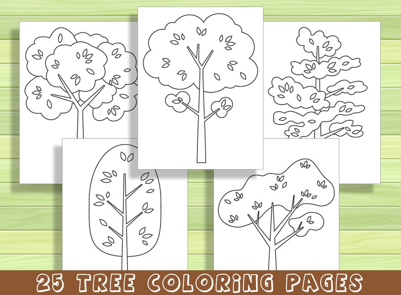 25 Beautiful Tree Coloring Pages for Preschool and Kindergarten, PDF ...
