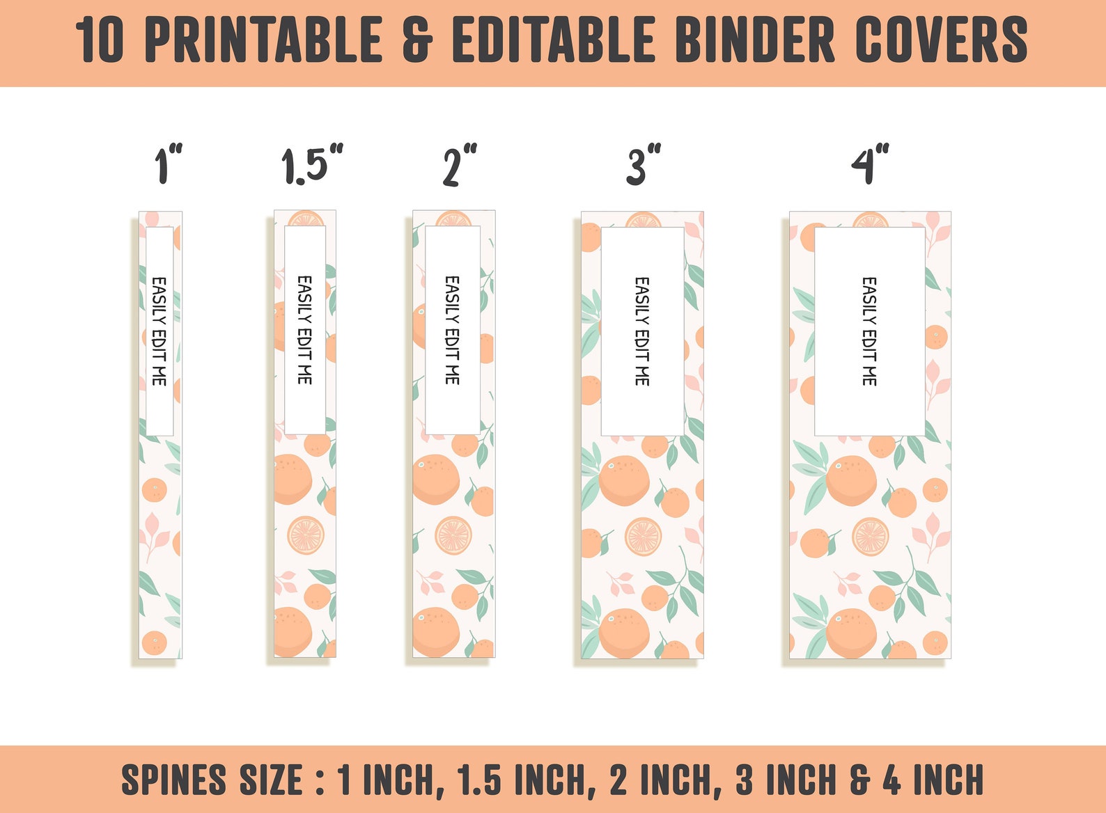 Tropical Fruits and Berries Binder Cover, 10 Printable & Editable ...