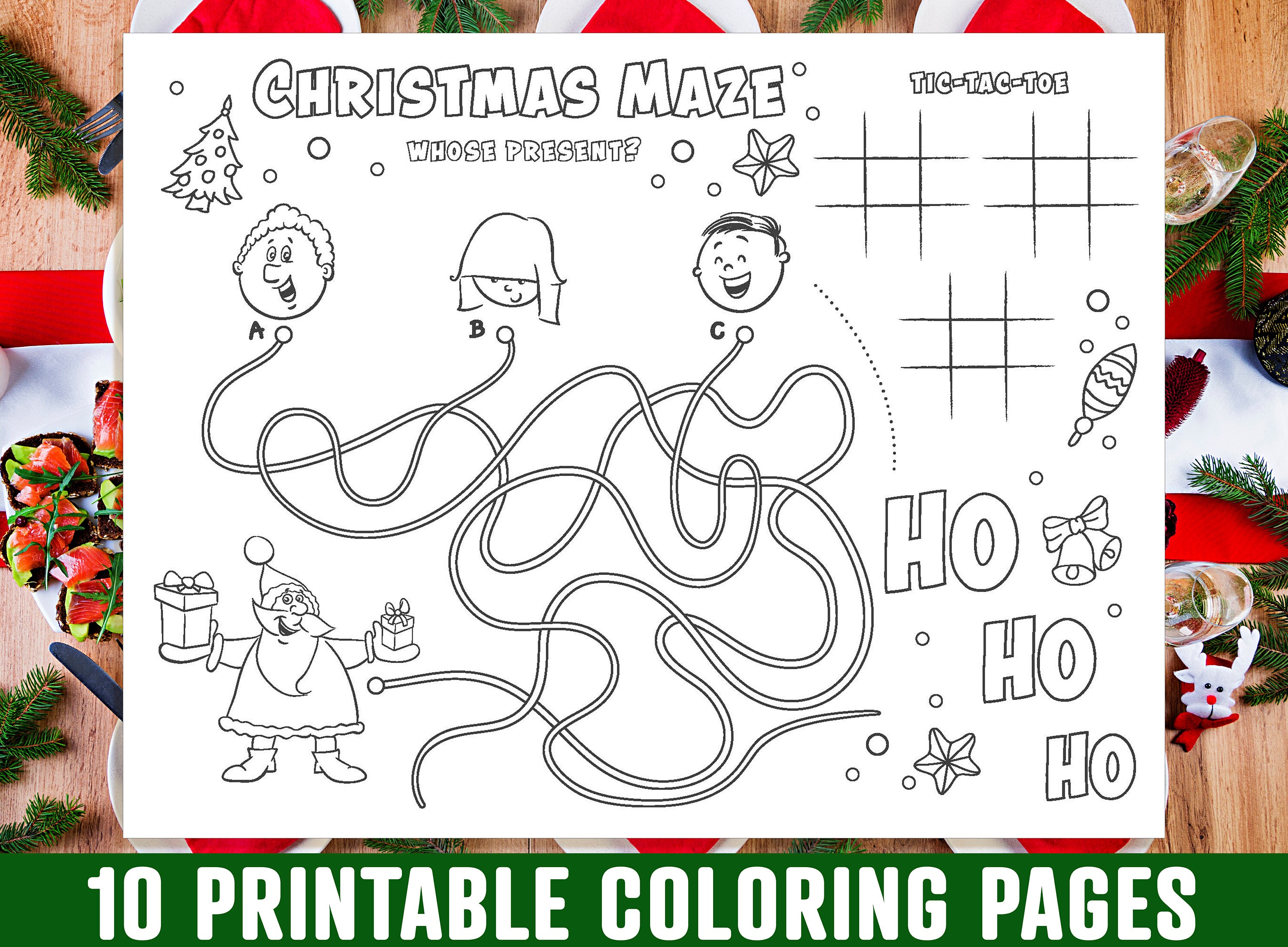 Christmas Placemat for Kids 10 Printable Christmas Placemats Etsy