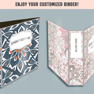 Mandala Binder Cover, 10 Printable/editable Binder Covers+spines, Hand ...