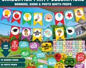 Graduation Party Decorations Printable, Banner, Signs, Photo Booth Props, Alphabet & Numbers, Classroom Graduation Decor Set for Kids