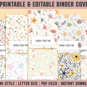 Binder Cover Sheet, 10 Printable &amp; Editable Binder Covers+spines ...