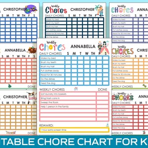Fun and Customizable Chore Chart for Kids Ages 4-9: 8 Adorable Designs ...