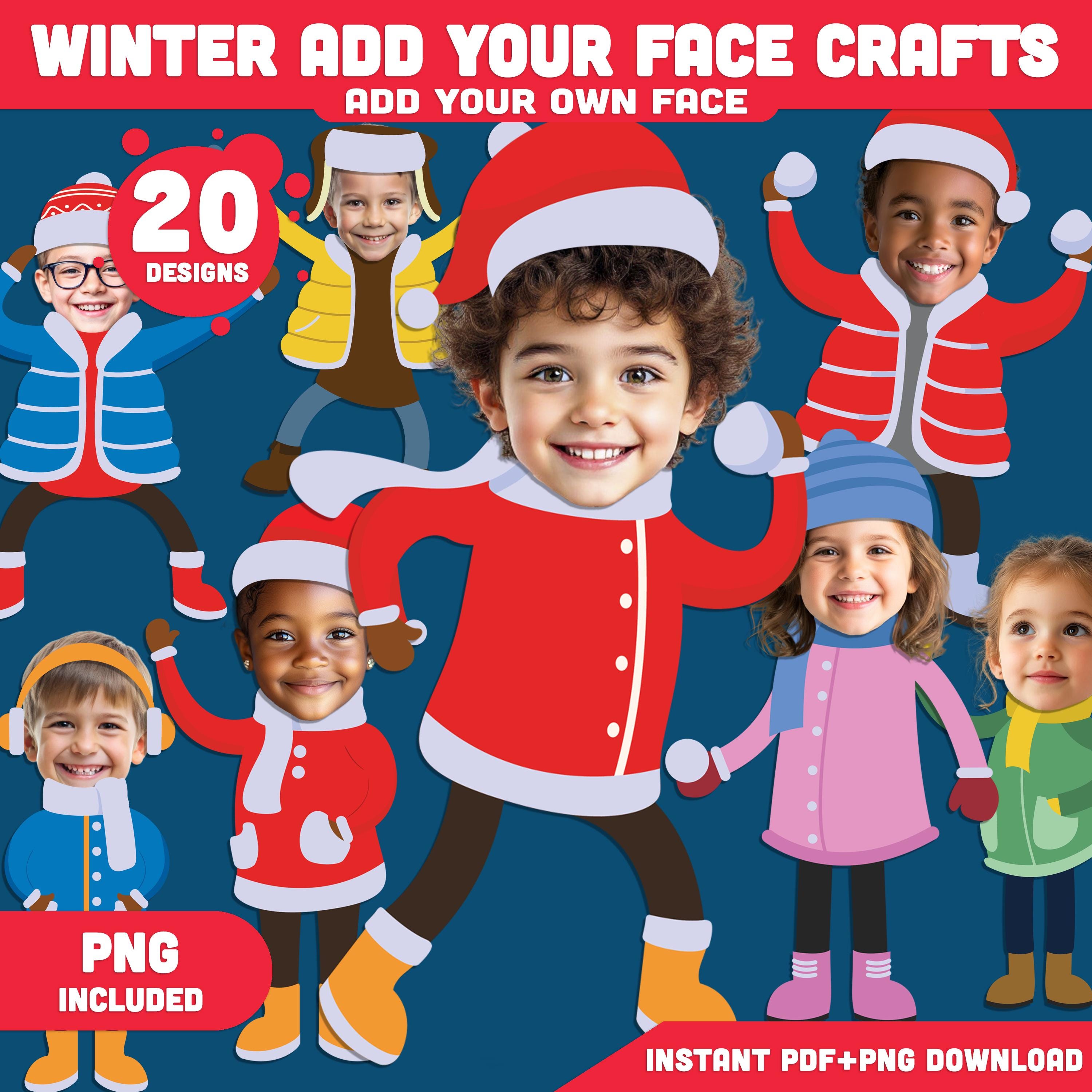 17 Cute & Easy Winter Craft Ideas for Kids 13 Winter Add Your Face Crafts - Winter Kids Body Templates, 20…