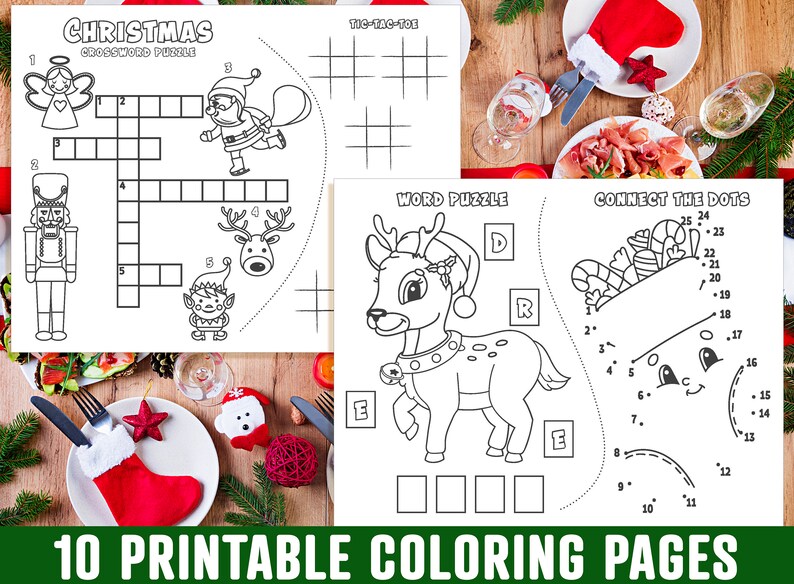 Christmas Placemat for Kids 10 Printable Christmas Placemats Etsy