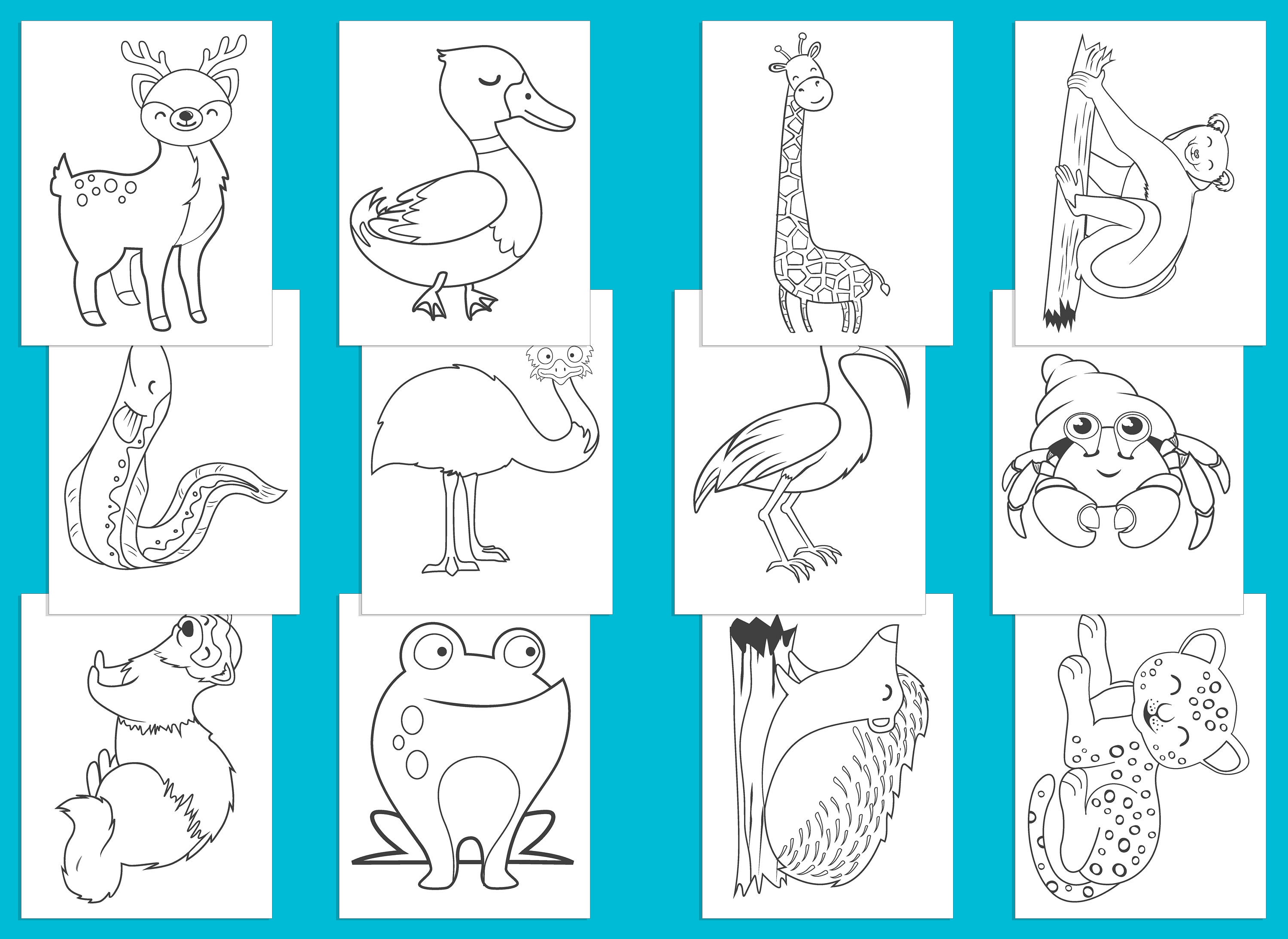 Preschool Coloring Pages 100 Printable Animal Coloring Pages | Etsy