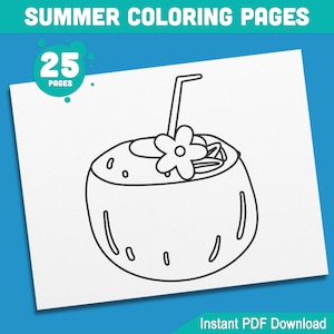 Summer Coloring Pages: 25 Fun and Engaging High-Resolution Sheets for Kindergarten & Preschool with Coloring Book, Perfect for Summer Party