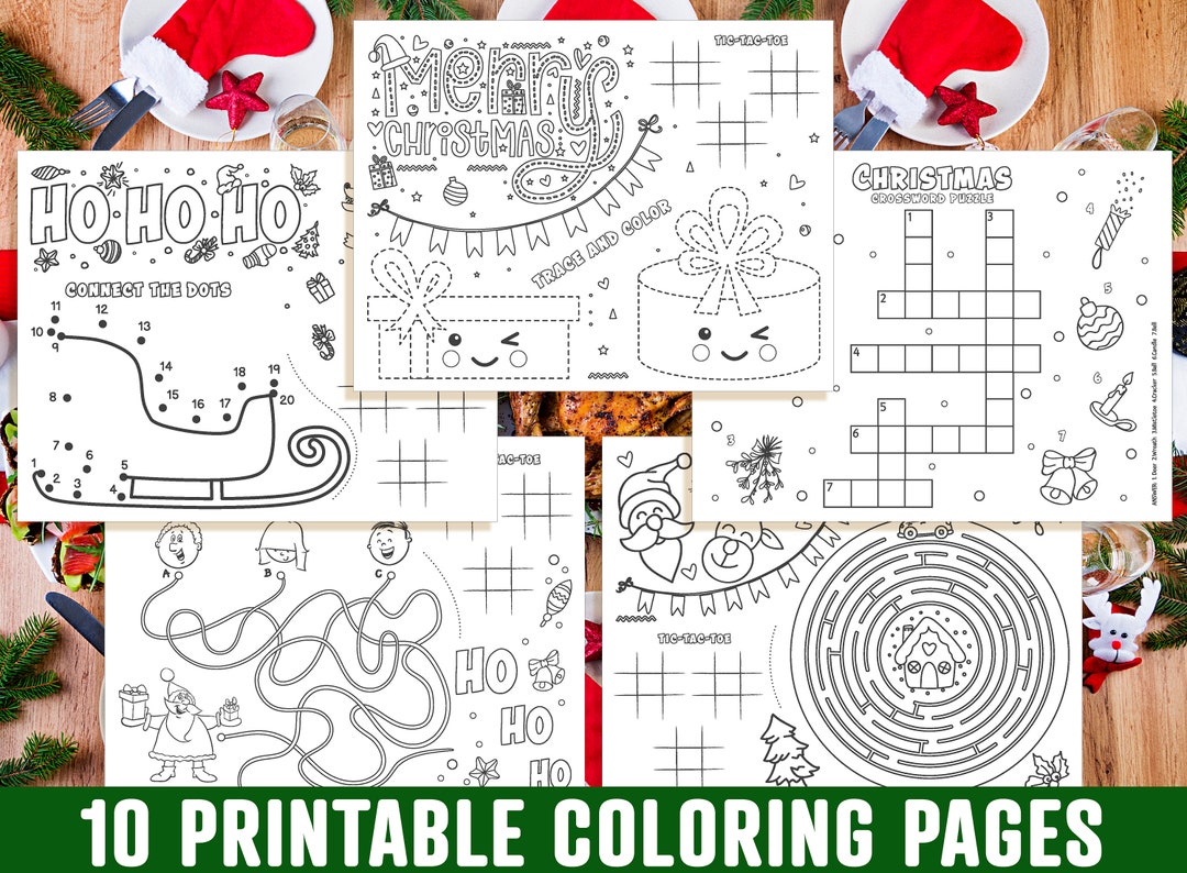 Christmas Placemat for Kids, 10 Printable Christmas Placemats for Kids ...