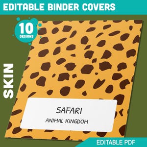 Binder Cover and Spine, 10 Printable & Editable Binder Covers+Spines, Binder Cover Template, Binder Insert, Planner Cover for Teacher/School