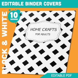 Abstract Black and White Binder Cover, 10 Printable & Editable Binder Covers + Spines, Binder Inserts, Teacher/School Planner Template