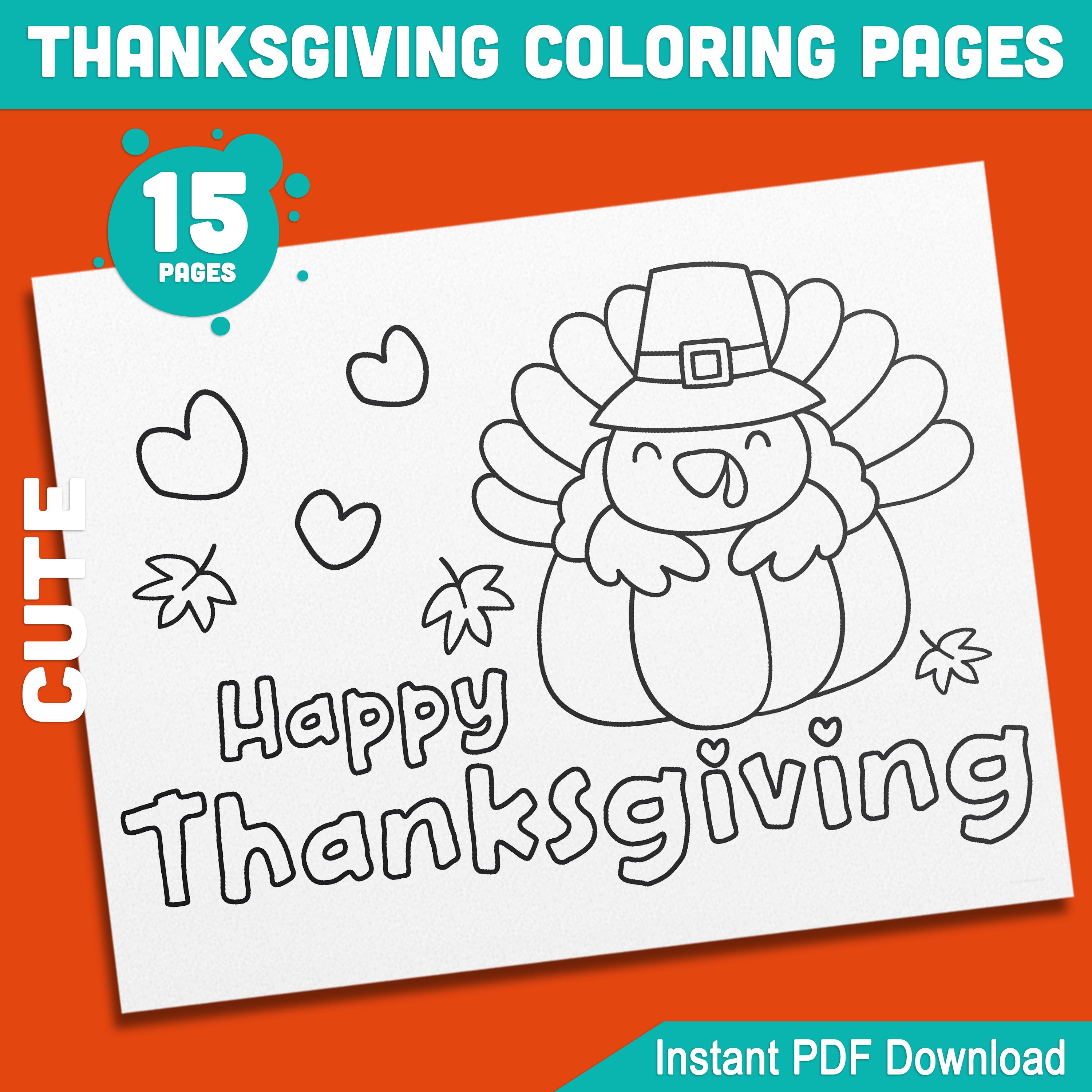 15 Festive Thanksgiving Coloring Pages for Preschool, Kindergarten ...