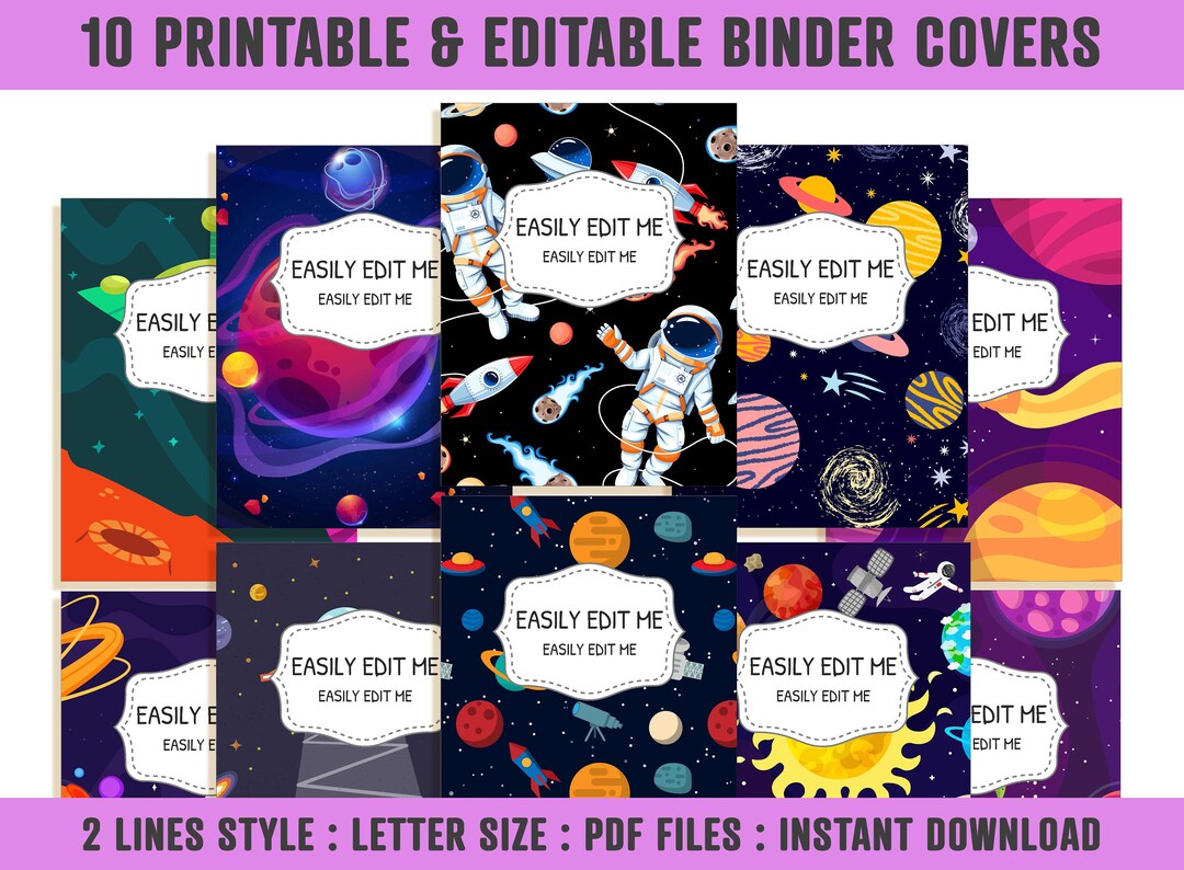 Binder Cover Boys, 10 Printable &amp; Editable Binder Coversspines Binder ...
